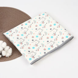 Пеленка детская Крошка Я, 70х100 см (серая окантовка)