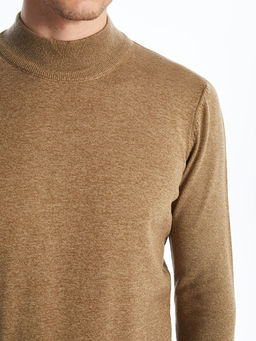 Yar?m Bal?k?? Yaka Uzun Kollu Erkek Triko Kazak