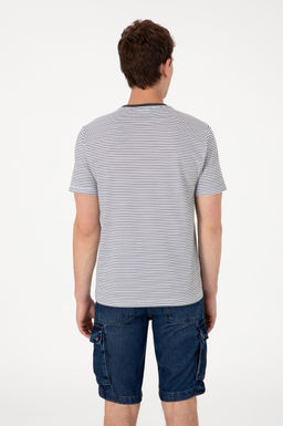 Erkek Regular Fit Bisiklet Yaka Siyah _izgili Ti__rt Sepette S_rpriz _ndirim - U.s. polo assn фото 5