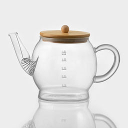 Заварочный чайник «Эко. Бабл», 1.5 л, 26.5×14×16.5 см, с бамбуковой крышкой, металлический фильтр, стекло, прозрачный