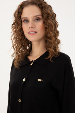 Женский черный трикотажный кардиган Неожиданная скидка в корзине - U.s. polo assn фото 2