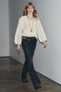 WOOL PUFF SLEEVE KNIT SWEATER - Zara фото 3