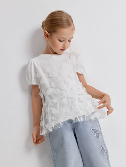 ACOOLA / Блузка детская для девочек Gagara белый  фото 4