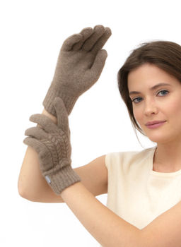 Перчатки из кашемира 31121 капучино