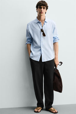 PANTAL?N RELAXED FIT ESTRUCTURA / Negro - Zara фото 18