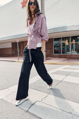 WIDE TROUSERS WITH DOUBLE WAISTBAND