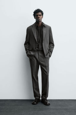 LIMITED EDITION WOOL TEXTURED SUIT TROUSERS