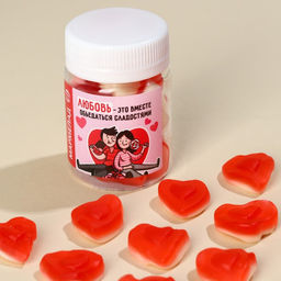Мармелад сердечки Любовь - это в банке, 50 г.