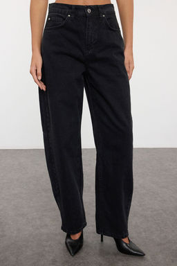 Siyah More Sustainable Dikis Detayl? Dusuk Bel Loose Baggy Jeans TWOAW25JE00328 - Trendyolmilla фото 3