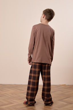 Пижама футболка с длинным рукавом и брюки М225109кк - Елена фото 2