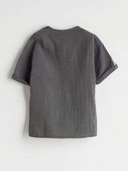 Bisiklet Yaka Dokulu Erkek ?ocuk G?mlek