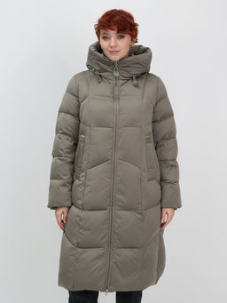 Пальто зимнее женское Visdeer 7702SK светло-коричневое утеплитель 240 г/м²