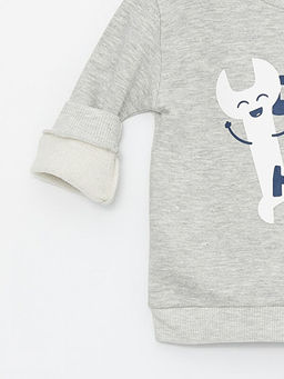 Bisiklet Yaka Uzun Kollu Bask?l? Erkek Bebek Sweatshirt - Waikiki фото 2