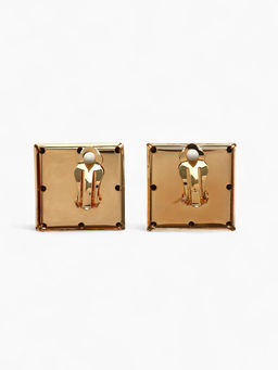 Серьги клипсы для ушей QF «Тренд. Квадрат», цвет золото