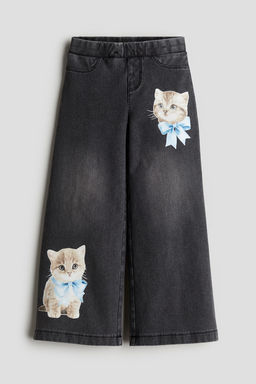 Pantalon amplio efecto denim