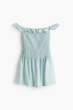 Vestido off-the-shoulder con cuerpo nido de abeja - H&m фото 2