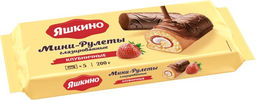 Яшкино, мини-рулет бисквитный Клубничный глазированный, 200 г  фото 2