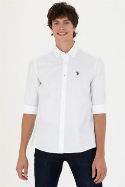Мужская белая базовая рубашка с длинным рукавом - U.s. polo assn фото 10