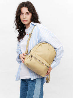 LACCOMA рюкзак Скарлет-Н2005-желто-бежевый эко кожа хлопок  фото 4