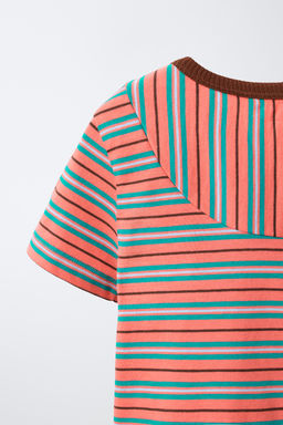 CAMISETA RAYAS / Coral