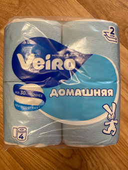 VEIRO т/бумага 2-сл. Домашняя ( 4 рул.) Белая  фото 3