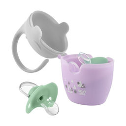 Контейнер для соски-пустышки "Слоник", с пустышкой, сиреневый