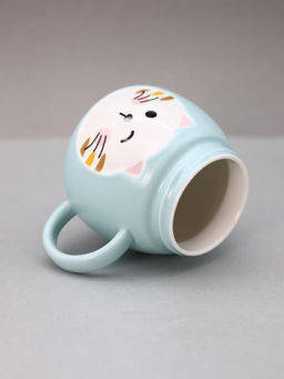 Кружка Emotions of a cat, green-blue (420 ml)