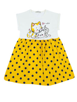 Платье желтое в горошек для девочки