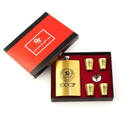 Подарочный набор «Герб СССР»: фляжка 270 мл, воронка, 4 стопки