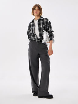 Блузка женская дл. рук. T-lab TL-B-0036F-FR-черно-белый, клетка  фото 6