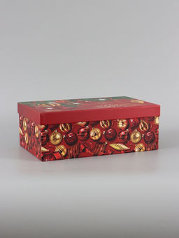 Коробка новогодняя подарочная «Елочные игрушки», 32.5×20×12.5 см