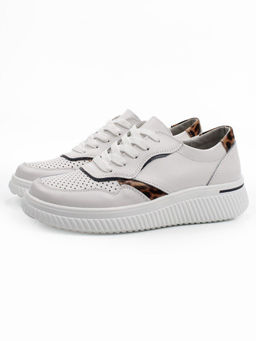 03-C930-9A WHITE Полуботинки спортивные женские (натуральная кожа)