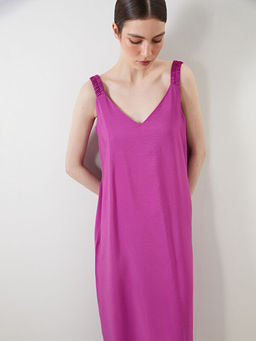 V Yaka Ask?l? A Kesim Elbise