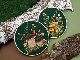 Набор для вышивания PANNA Живая картина JK-2257 Грибы. Лисички 20.5 х 20.5 см