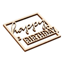 Цена за 5 шт. Топпер Happy Birthday,деревянный, 64х60 - Страна карнавалия фото 3