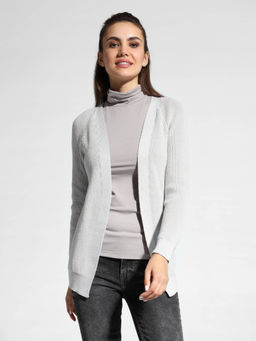 CONTE Удлиненный кардиган из итальянской пряжи с вискозой и хлопком LDK 076 shiny grey