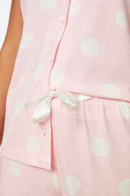 Trendyolmilla Somon %100 Pamuklu Puantiyeli Sortlu Orme Pijama Tak?m? THMSS20PT0077 фото 4