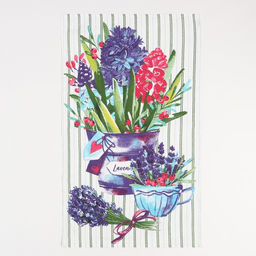 Набор кухонных полотенец Доляна Цветочная радость 35х60см-2шт, 100% хлопок  фото 5