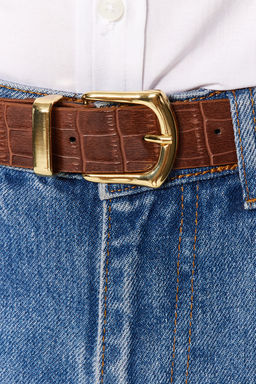 Trendyolmilla Siyah-Taba 2li Paket Croco Deri Gorunumlu Kad?n Kemer TWOAW24KE00030  фото 10