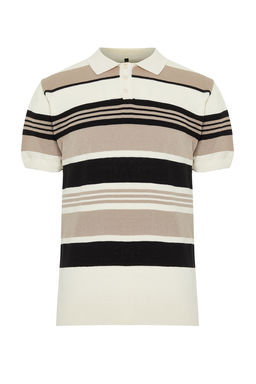 Cok Renkli Regular Fit Cizgili Triko Polo Yaka T-Shirt TMNSS24PO00003 - Trendyolmilla фото 7