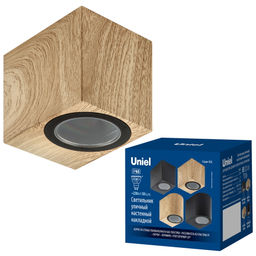 UUL-P41A 6W/GU10 IP65 PINE Светильник уличный, под лампу GU10. Архитектурный накладной. Цвет корпуса сосна. TM Uniel