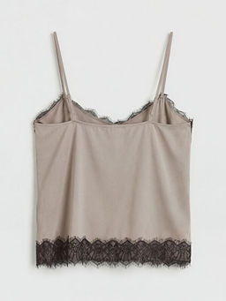 V Yaka Dantel Detayl? ?p Ask?l? Bluz