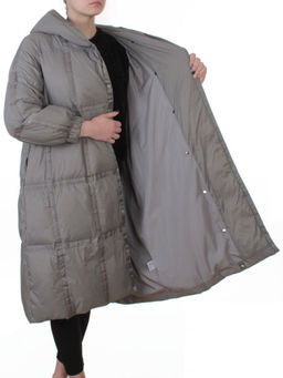 3065 GRAY Пальто пуховое зимнее женское (утиный пух) - Fashion фото 7