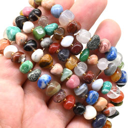 Браслет из самоцветов галтовка 8-10мм Радуга камня