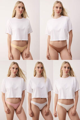 Ten-Cok Renkli 5li Paket Micro Brief Orme Kulot THMAW26KU00035