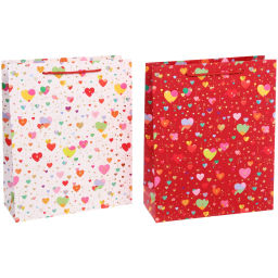 Пакет подарочный "Сердечки" 26*32*10 см