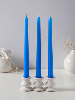 Свеча античная 25 см (набор 3 шт) 58 гр, 7 ч, цв. синий