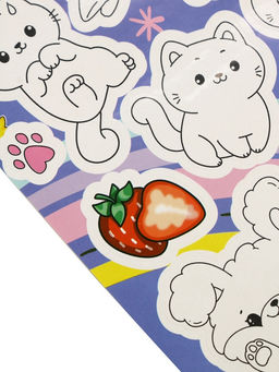 Цена за 10 шт. Наклейки детские «Милые животные», c раскраской, 11 х 16 см