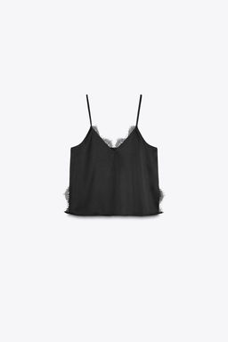 SATIN TOP WITH LACE - Zara фото 3