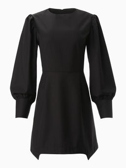 Платье женское короткое MINAKU: Casual Collection, чёрное, размер 42, с длинным рукавом